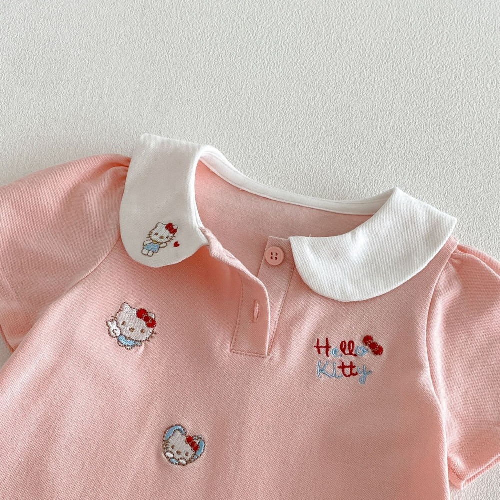 芽芽家 - 寶寶夏季韓版可愛刺繡貓咪公主裙-細節圖6