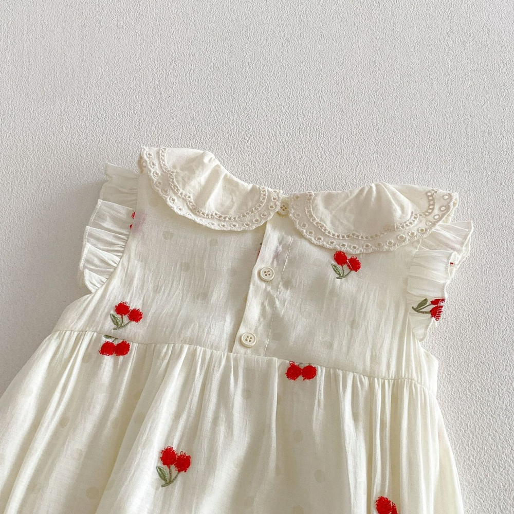 寶寶夏季櫻桃飛袖包屁衣/公主裙-細節圖5