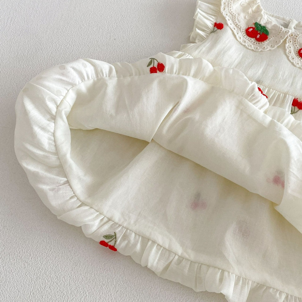 寶寶夏季櫻桃飛袖包屁衣/公主裙-細節圖7
