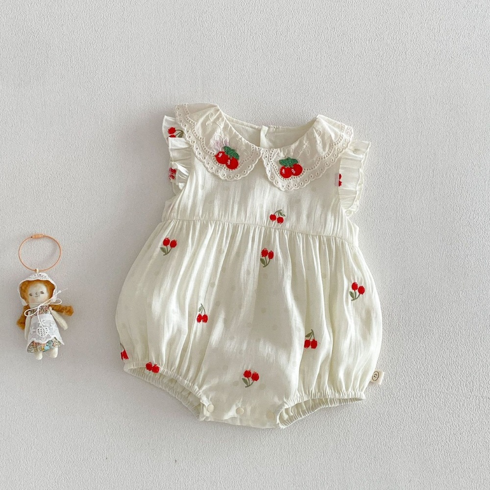 寶寶夏季櫻桃飛袖包屁衣/公主裙-規格圖9