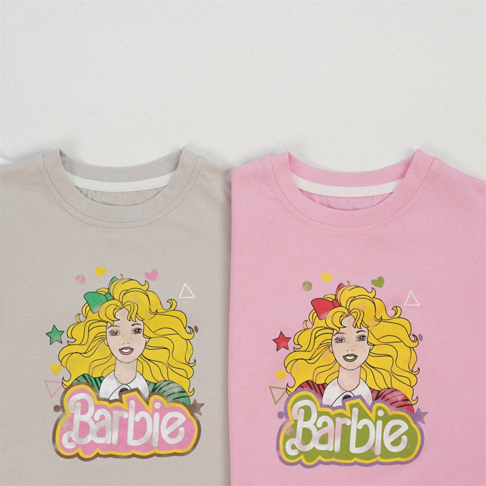 兒童Barbie女童洋氣棉質短袖T恤 (90-150碼)-細節圖2