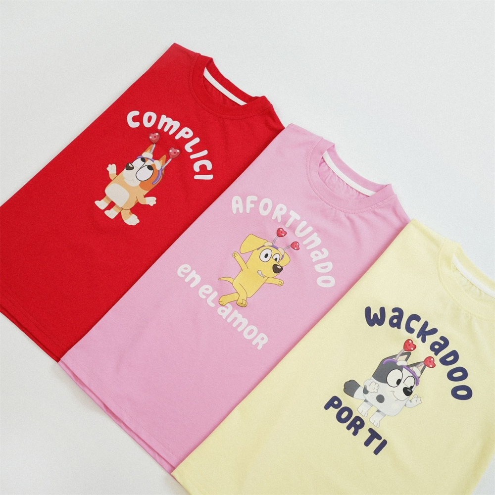 兒童Bluey女童純棉卡通短袖連衣裙 (90-150碼)-細節圖2