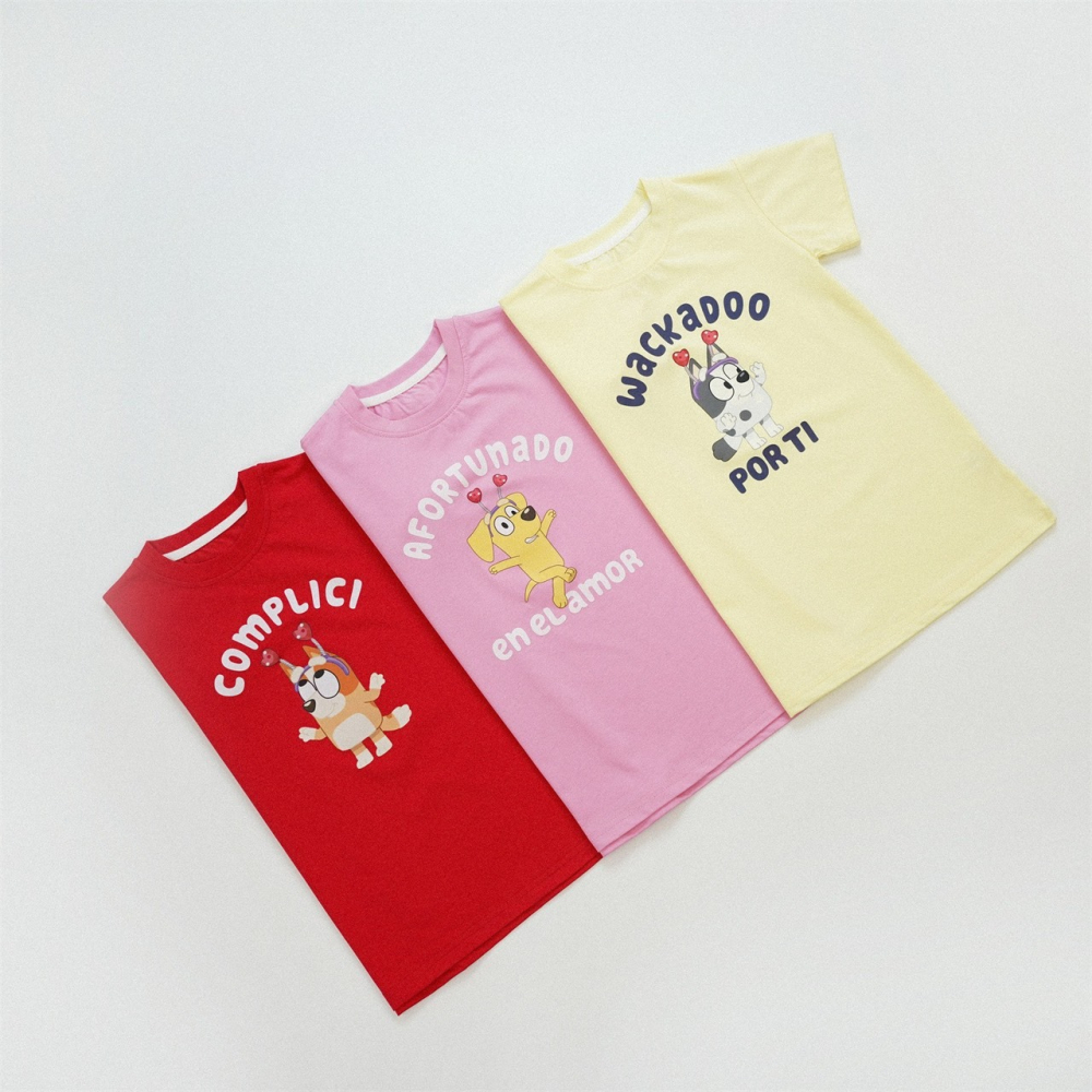 兒童Bluey女童純棉卡通短袖連衣裙 (90-150碼)-細節圖3