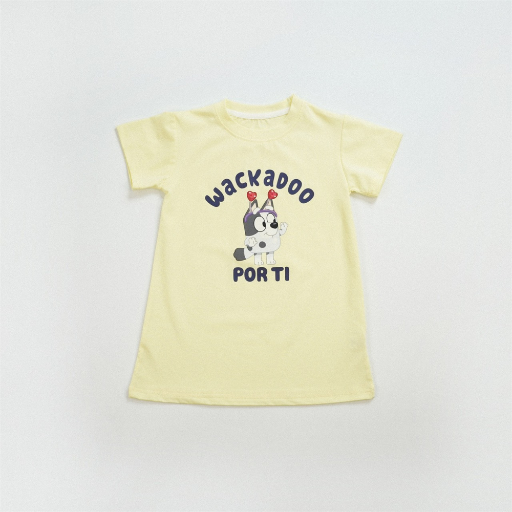 兒童Bluey女童純棉卡通短袖連衣裙 (90-150碼)-細節圖7