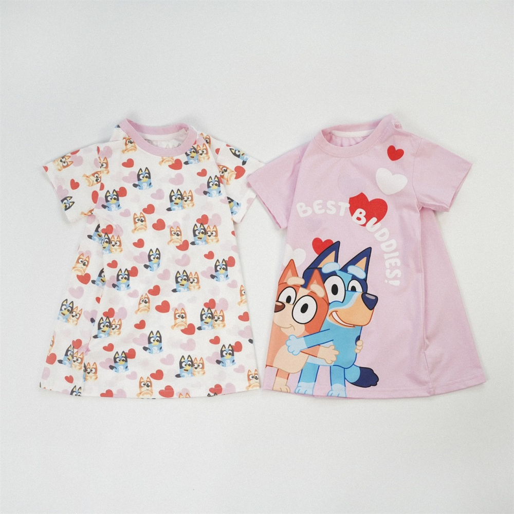 兒童日系甜美印花短袖連衣裙 (90-150碼)-細節圖2