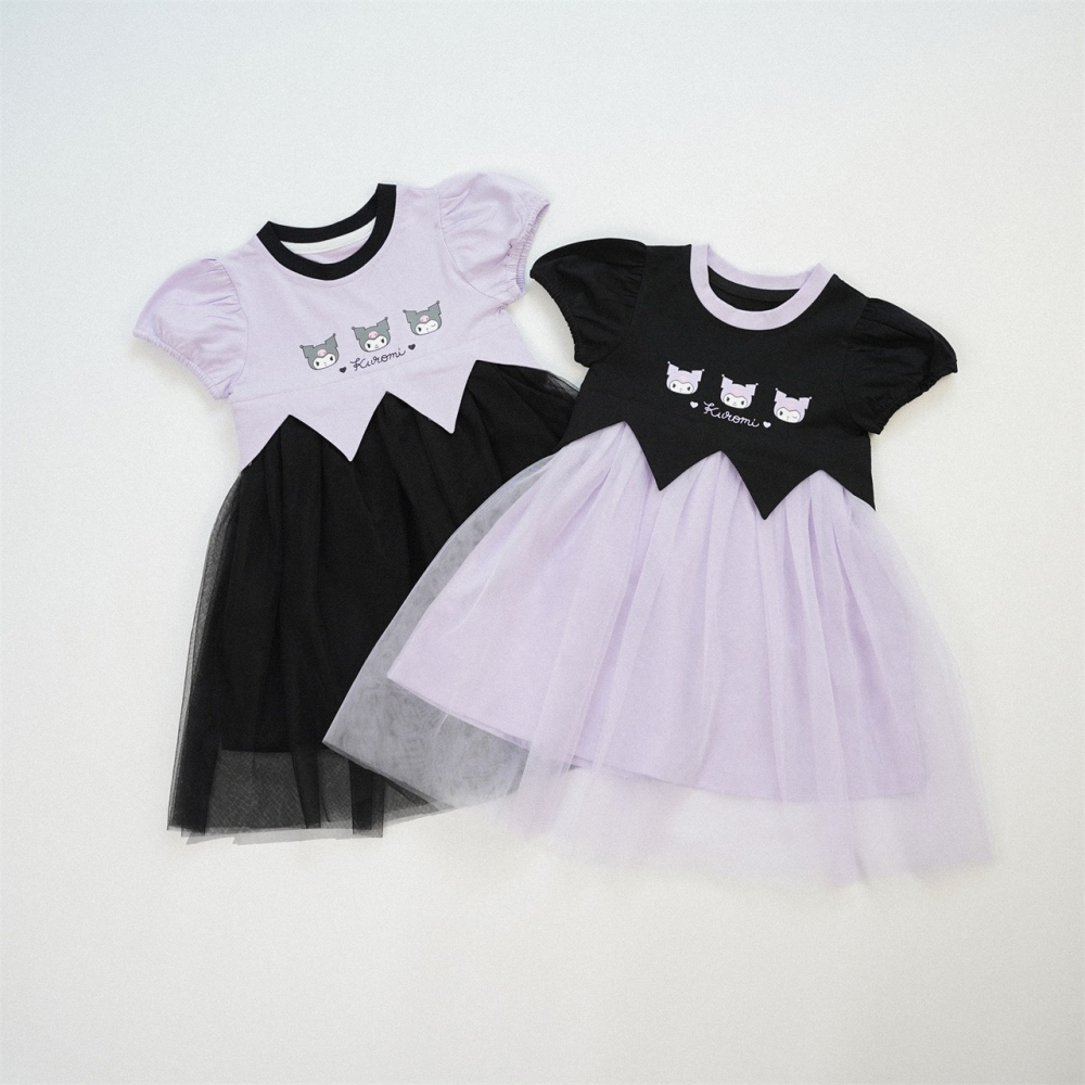 兒童拼接卡通短袖純棉連衣裙 (90-150碼)-細節圖2