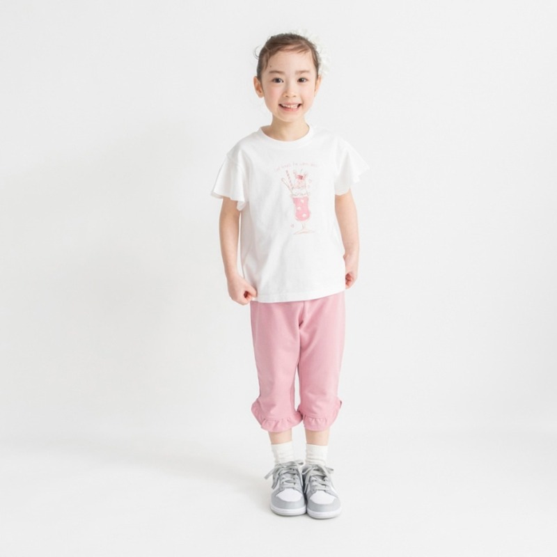 0405-日本童裝 Branshes荷葉袖棉質短袖T 80-130cm-細節圖2