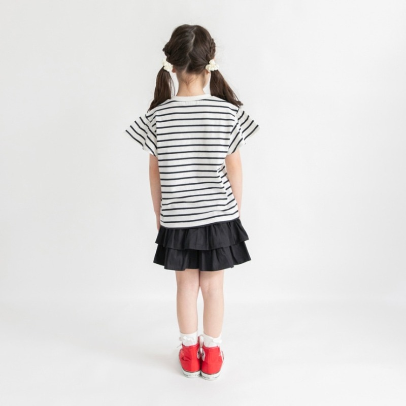 0405-日本童裝 Branshes荷葉袖棉質短袖T 80-130cm-細節圖7