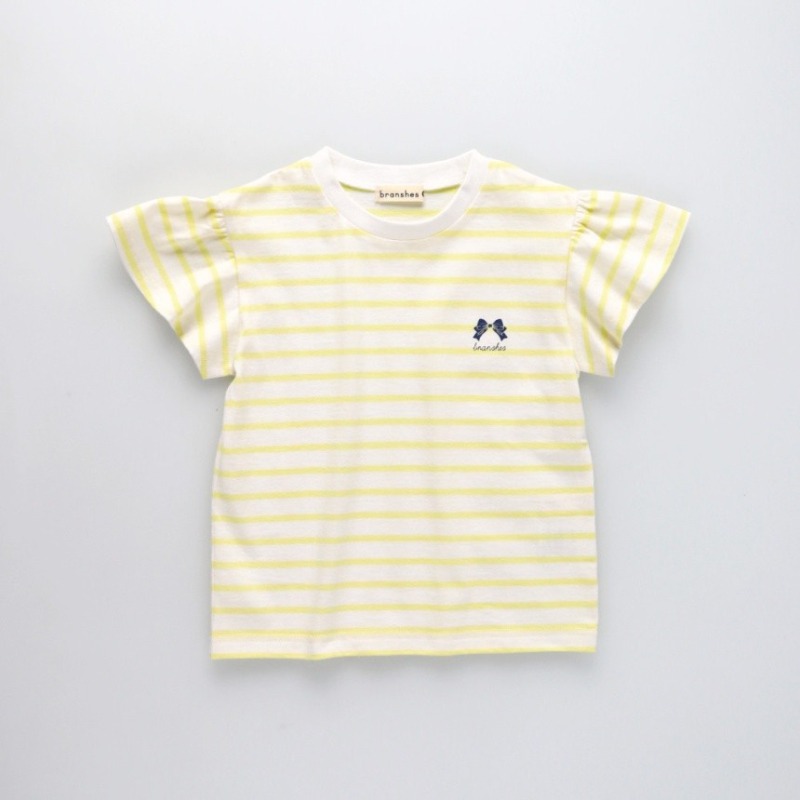 0405-日本童裝 Branshes荷葉袖棉質短袖T 80-130cm-細節圖9