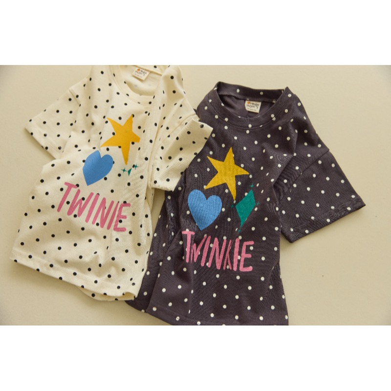 0405-韓國童裝 橘子媽媽星星點點兒童短袖 (5-15號)-細節圖3