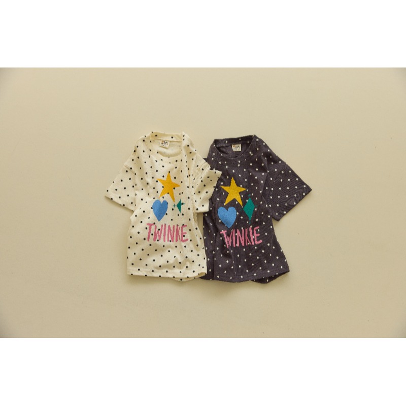 0405-韓國童裝 橘子媽媽星星點點兒童短袖 (5-15號)-細節圖4