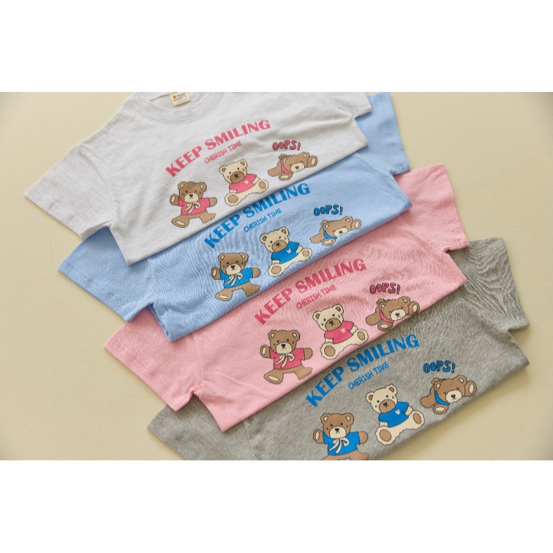 0405-韓國童裝 橘子媽媽 小熊日常短袖 (5-15號)-細節圖2