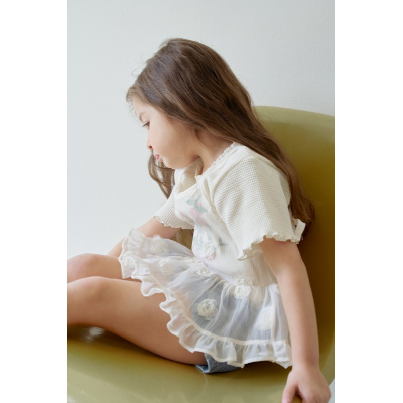 0405-韓國童裝 momoann 浪漫玫瑰網紗細肩背心 (5-11號)-細節圖6