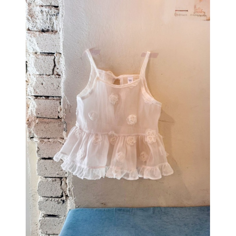 0405-韓國童裝 momoann 浪漫玫瑰網紗細肩背心 (5-11號)-規格圖9