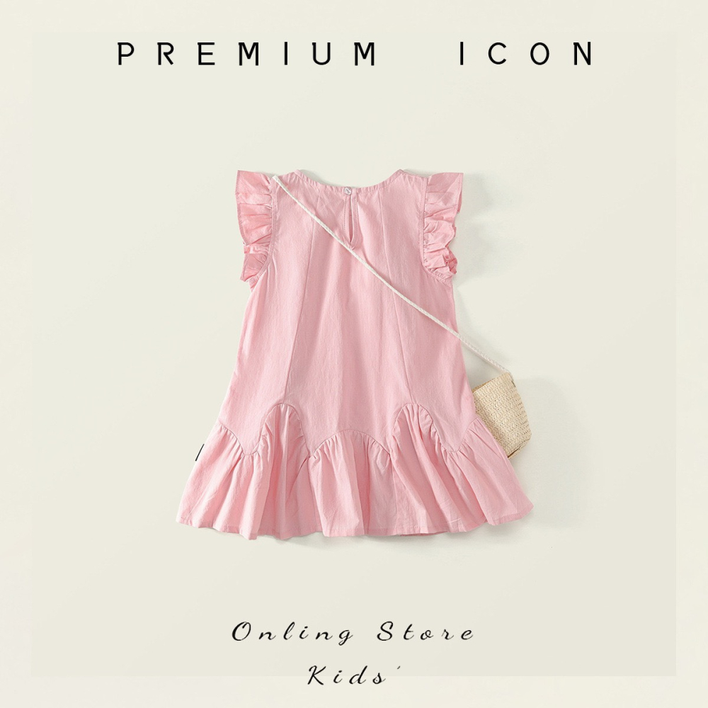 PREMIUM ICON 女童夏季夢幻粉漾無袖公主洋裝(帶包包)-細節圖3