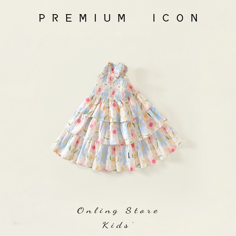 PREMIUM ICON 女童夏季甜心蛋糕層層公主洋裝-細節圖2