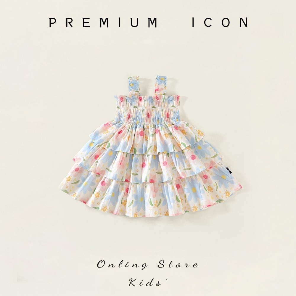 PREMIUM ICON 女童夏季甜心蛋糕層層公主洋裝-規格圖7