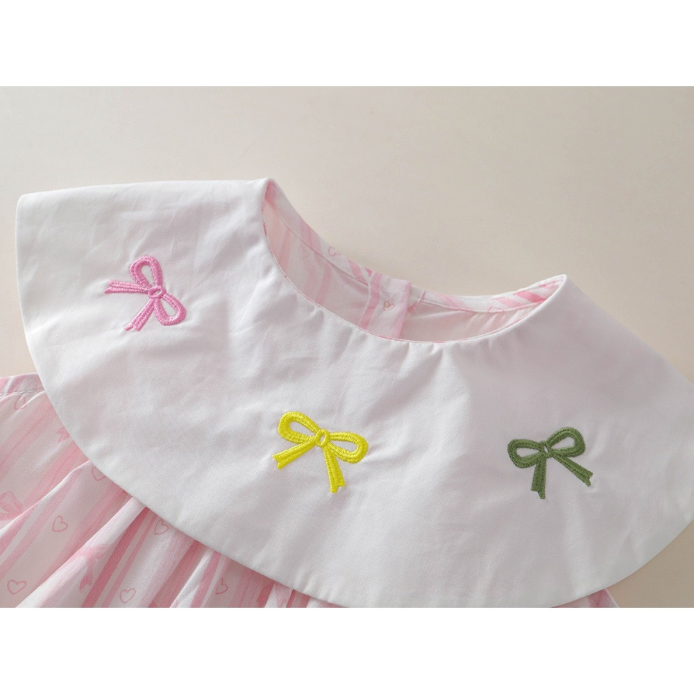 PREMIUM ICON 女童夏季刺繡碎花荷葉領甜心公主洋裝-細節圖4
