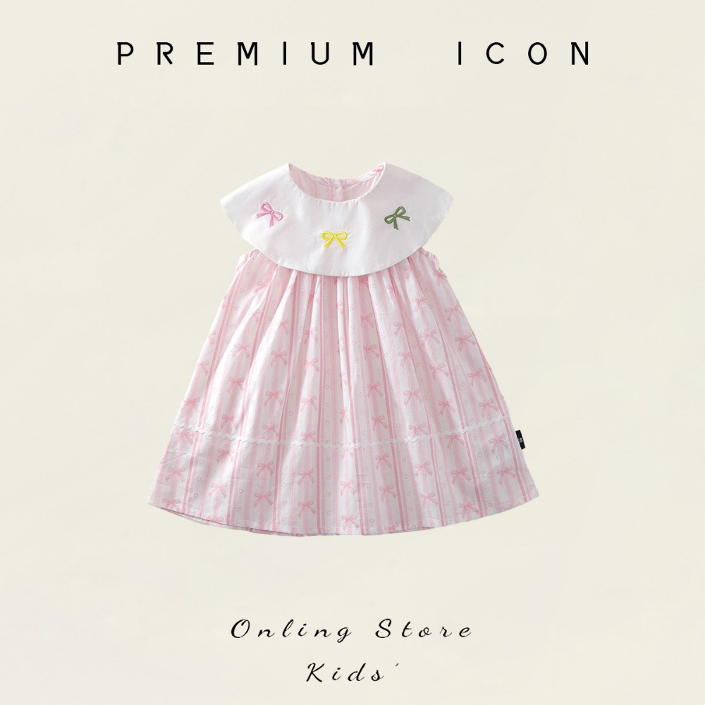 PREMIUM ICON 女童夏季刺繡碎花荷葉領甜心公主洋裝-規格圖8