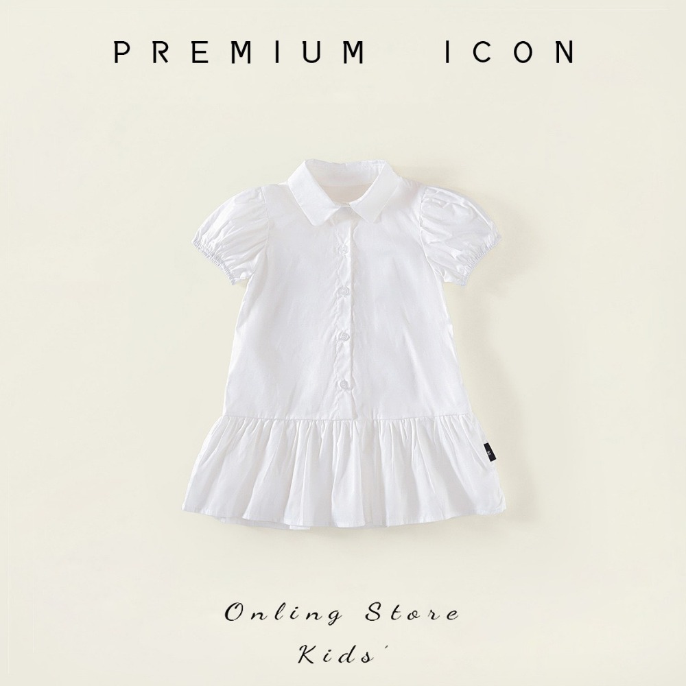 PREMIUM ICON 女童夏季清新格紋翻領短袖襯衫洋裝-規格圖9