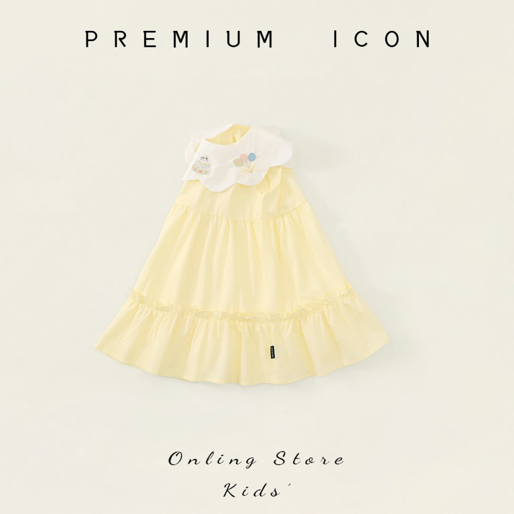 PREMIUM ICON 女童夏季甜美翻領背心公主洋裝-細節圖2