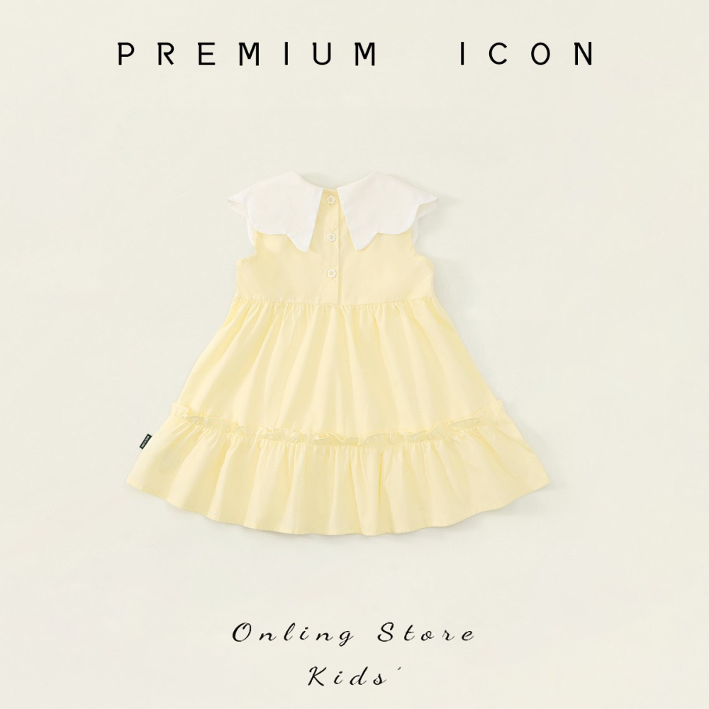 PREMIUM ICON 女童夏季甜美翻領背心公主洋裝-細節圖3