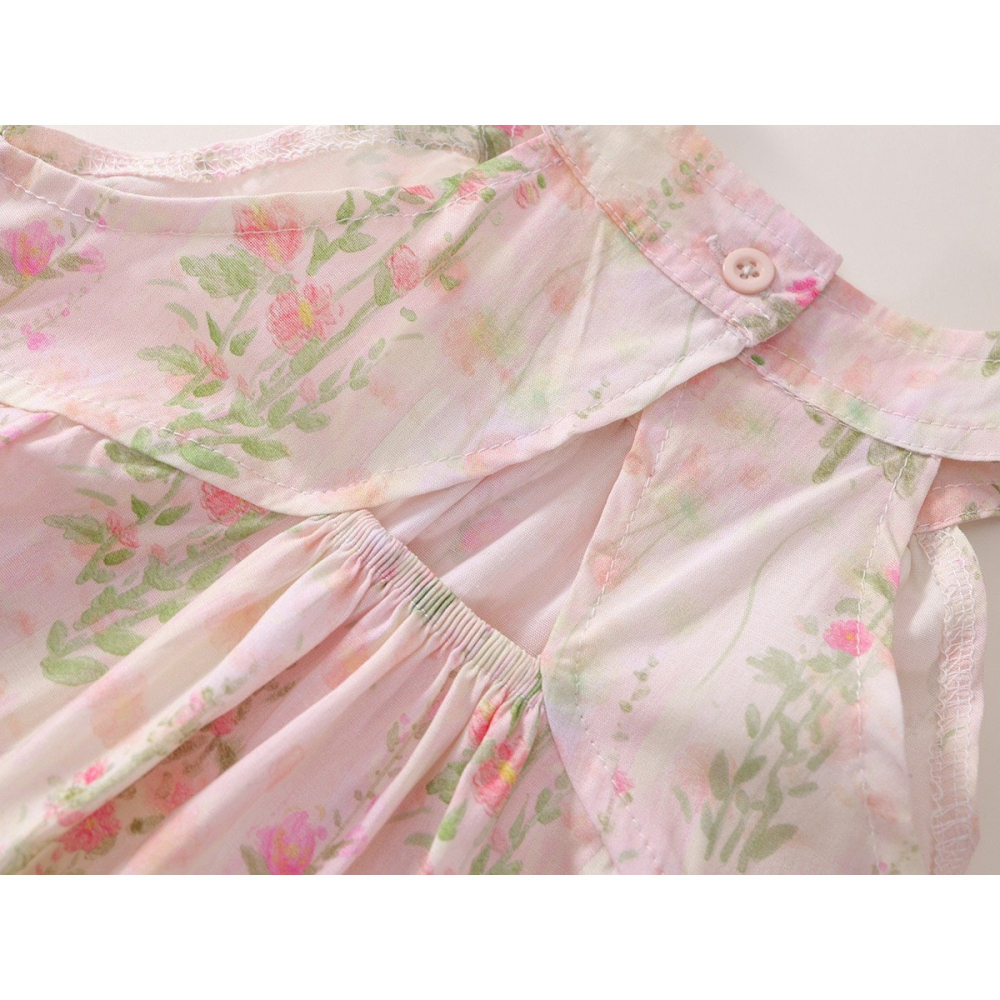 PREMIUM ICON 女童夏季田園碎花掛脖甜心公主洋裝-細節圖6