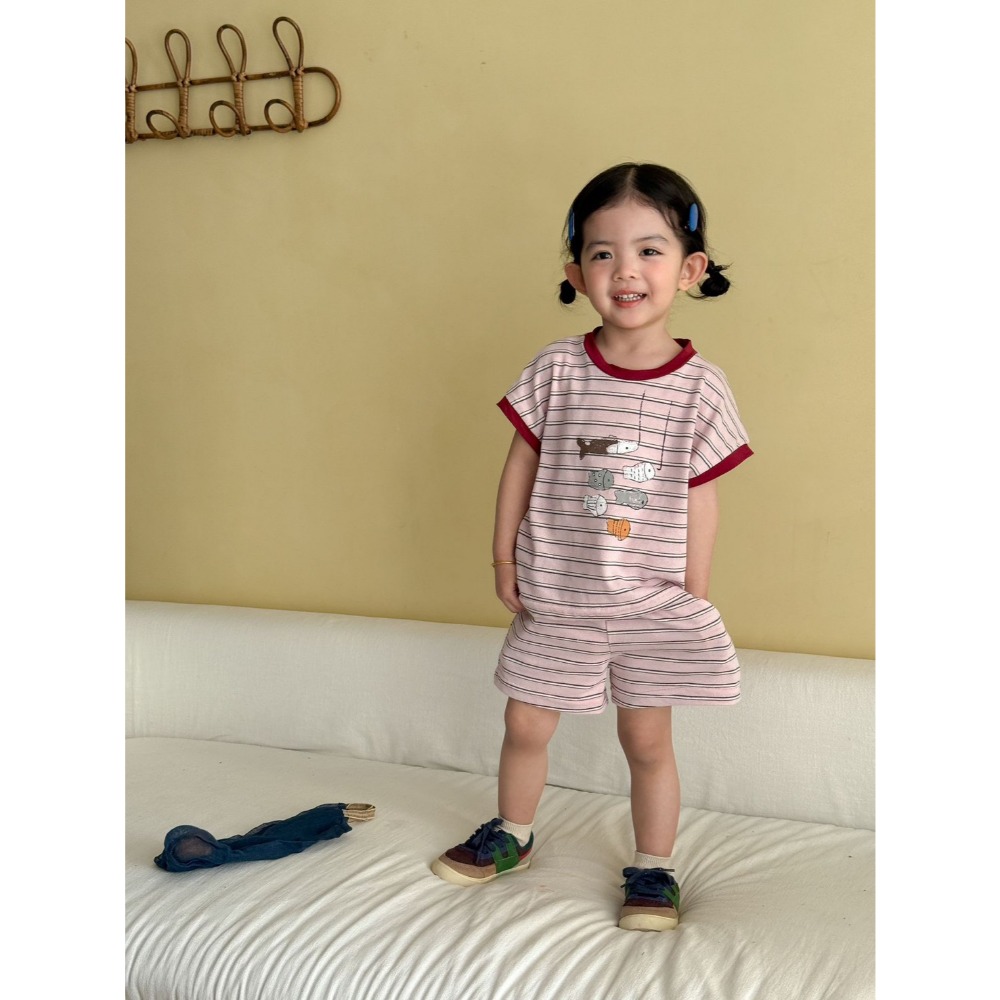 兒童夏日可愛條紋運動套裝-規格圖8