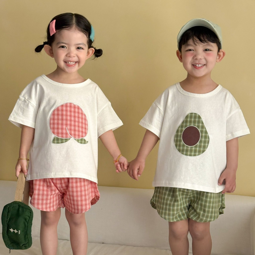 兒童夏日可愛水果印花居家服套裝-細節圖2