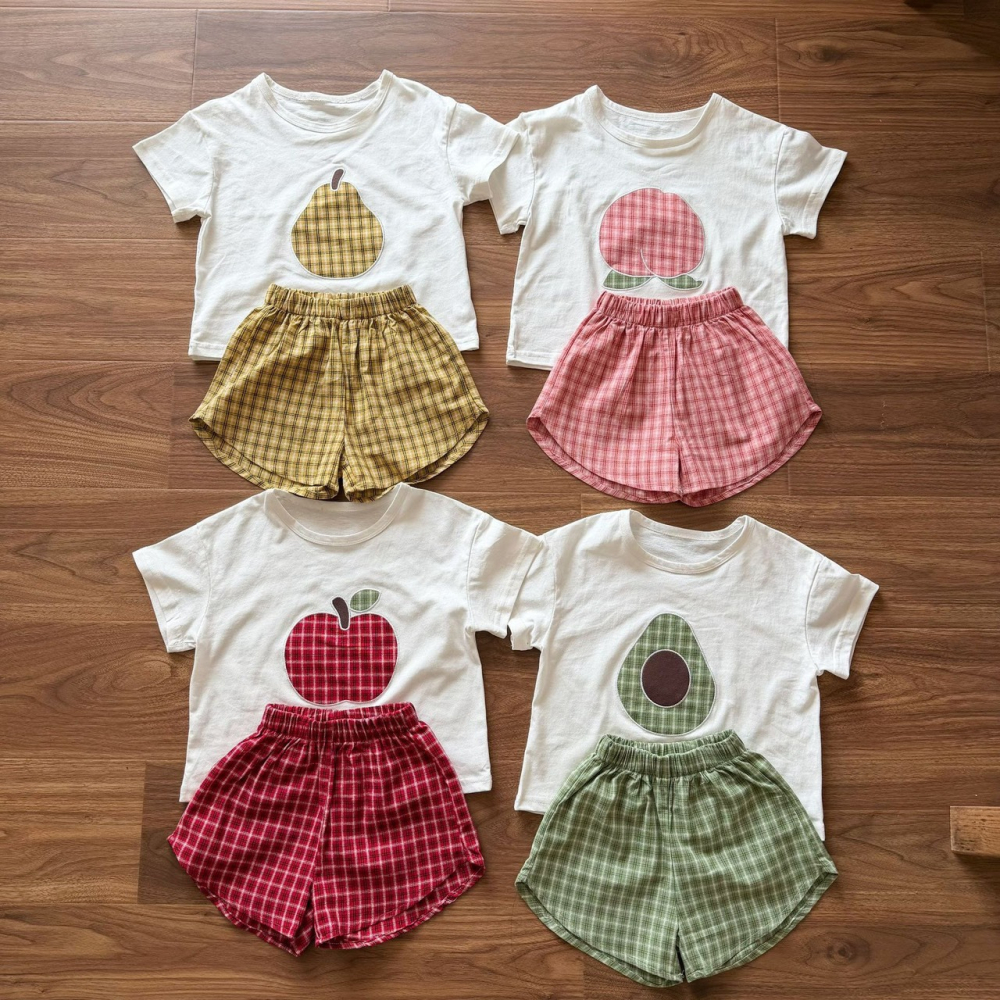 兒童夏日可愛水果印花居家服套裝-細節圖7