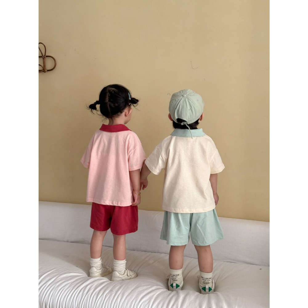 兒童夏日兄弟姊妹企鵝Polo衫套裝-細節圖4