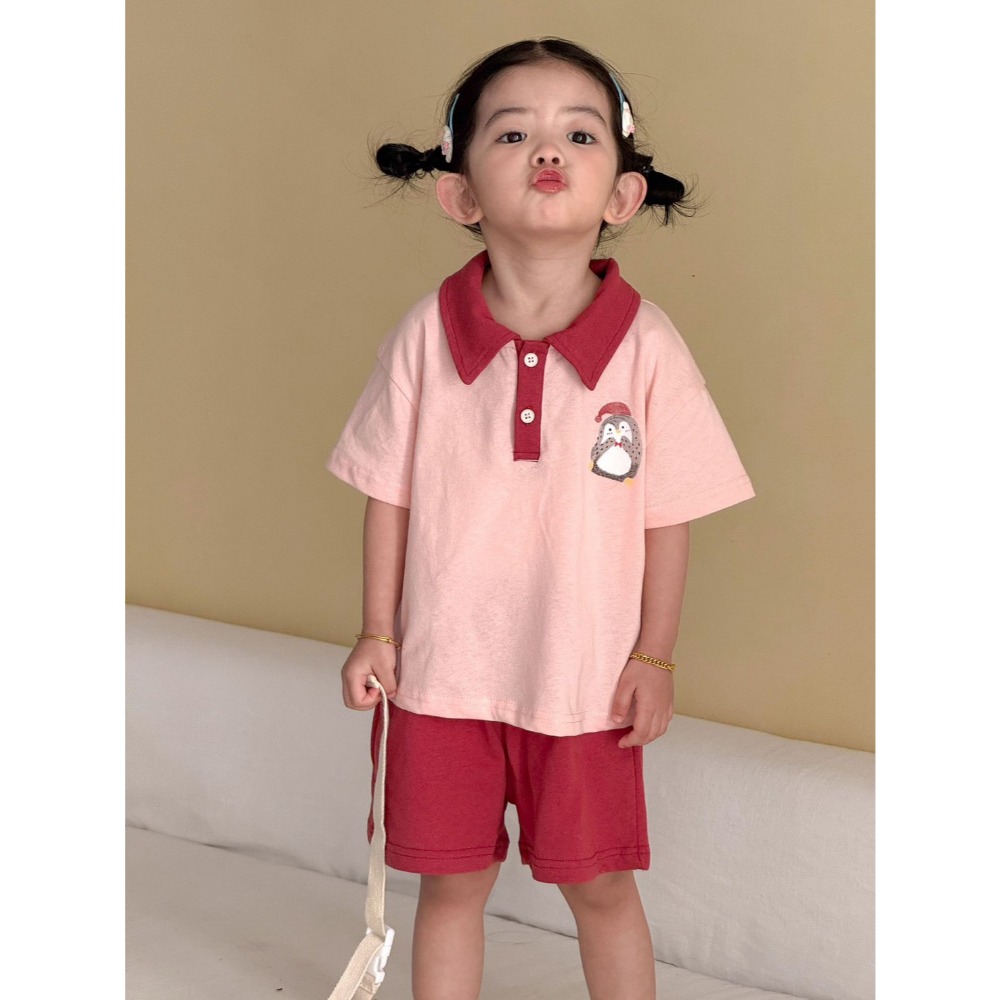 兒童夏日兄弟姊妹企鵝Polo衫套裝-規格圖8