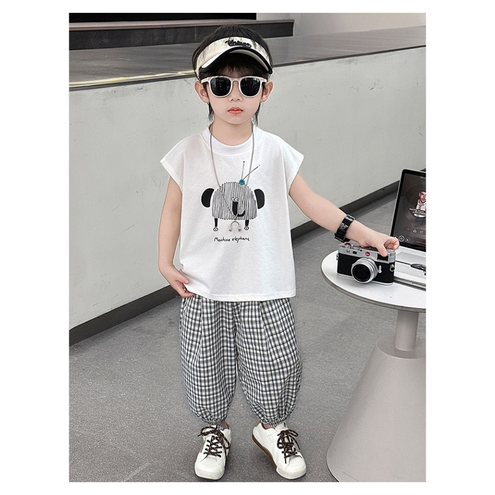 男童夏季大象背心防蚊褲套裝-細節圖3