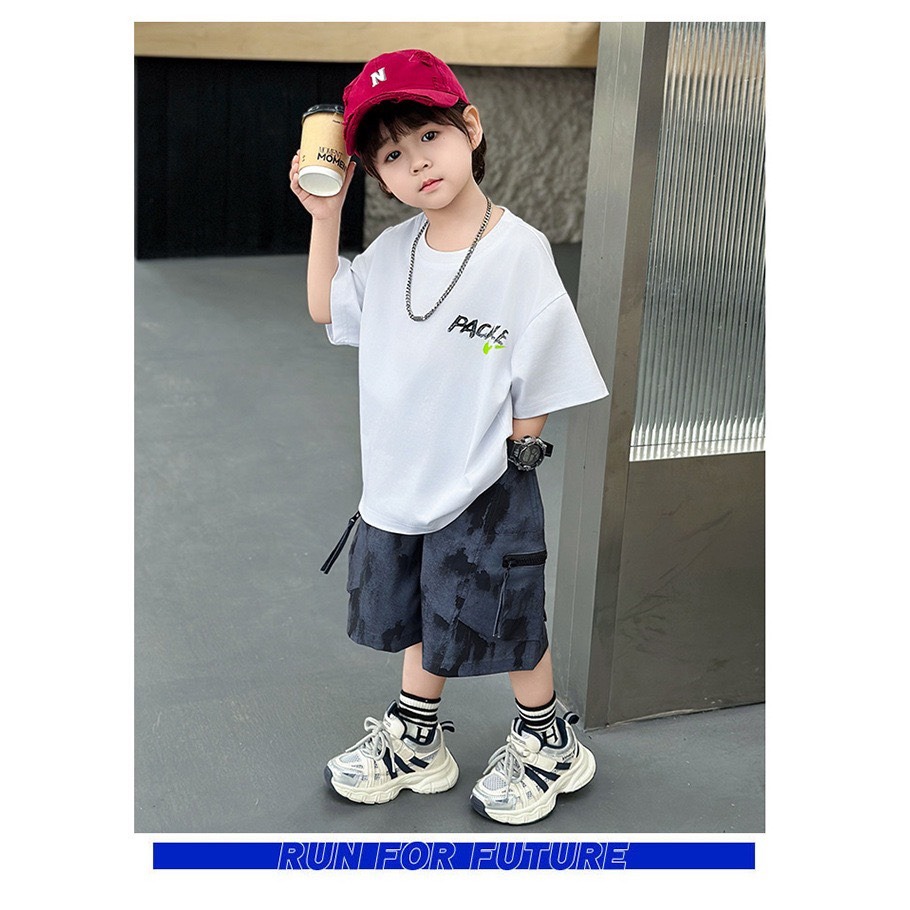 男童夏季對勾字母休閒套裝-細節圖7