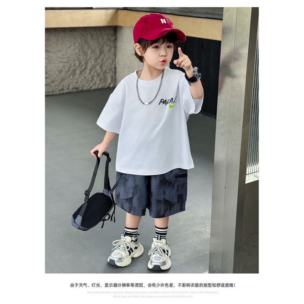 男童夏季對勾字母休閒套裝-規格圖10