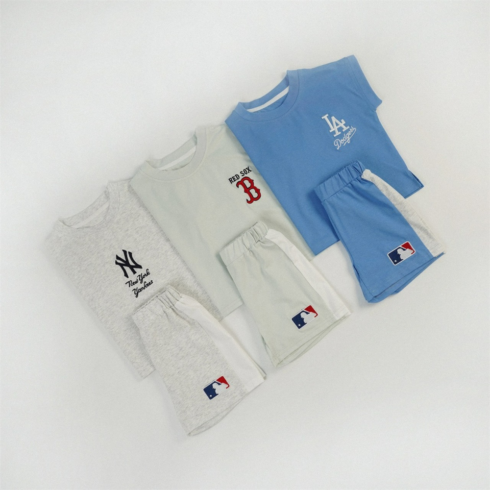 兒童夏季刺繡字母落肩短袖套裝-細節圖3