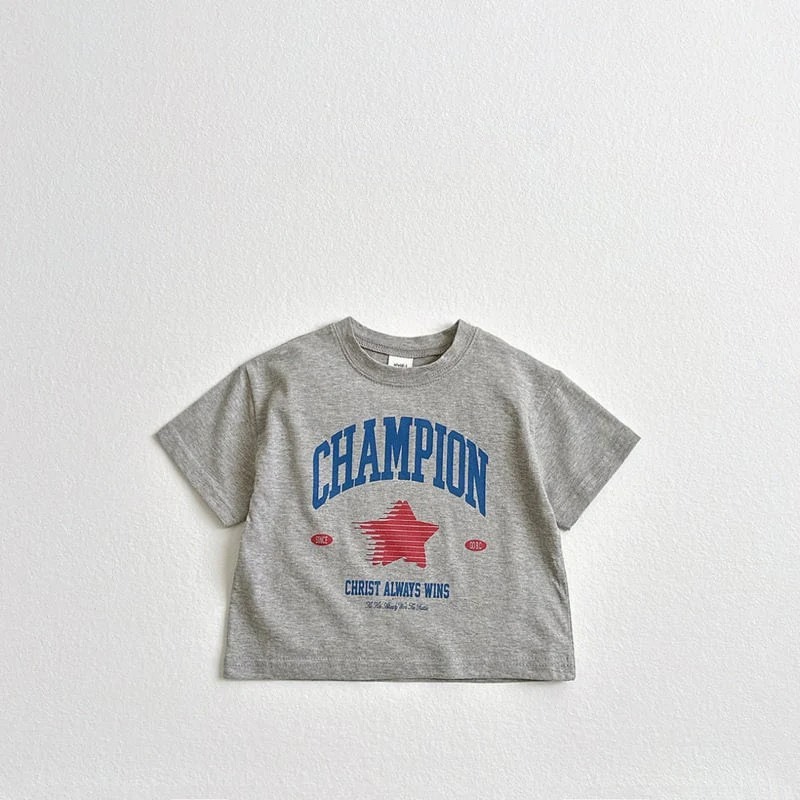 兒童夏季Champs復古字母短袖上衣-規格圖6