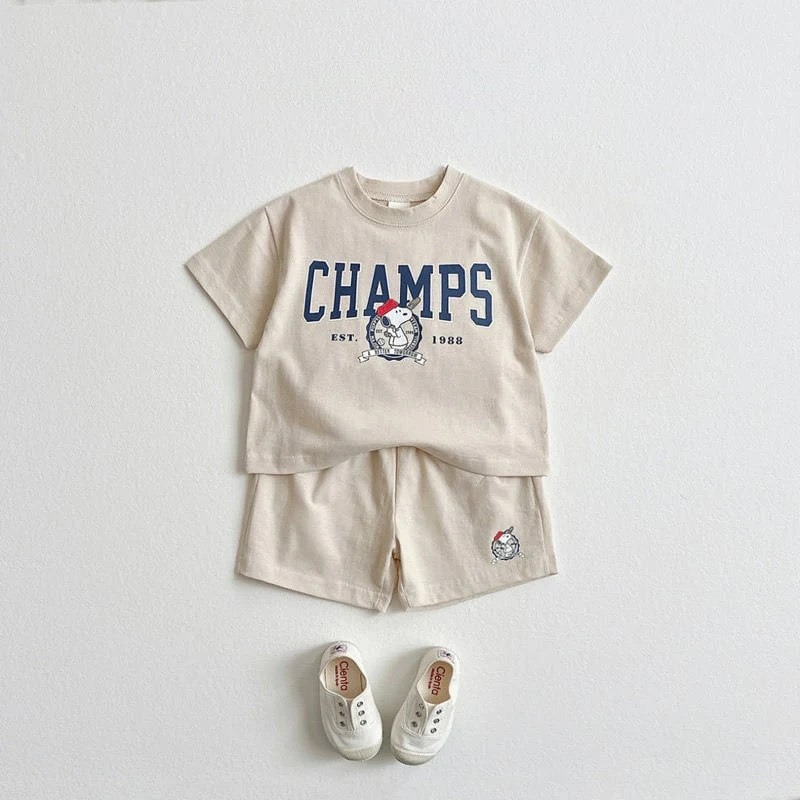 兒童夏季Champs卡通字母運動套裝-規格圖8