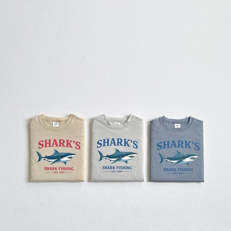 男童夏季Sharks休閒短袖上衣-細節圖2