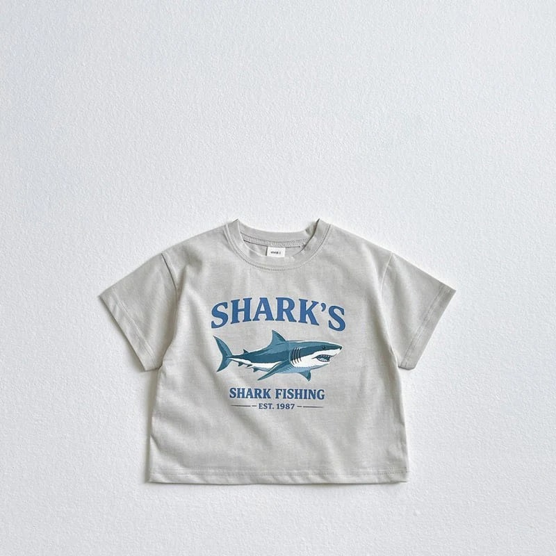 男童夏季Sharks休閒短袖上衣-細節圖6