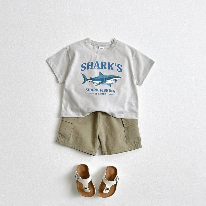 男童夏季Sharks休閒短袖上衣-細節圖7