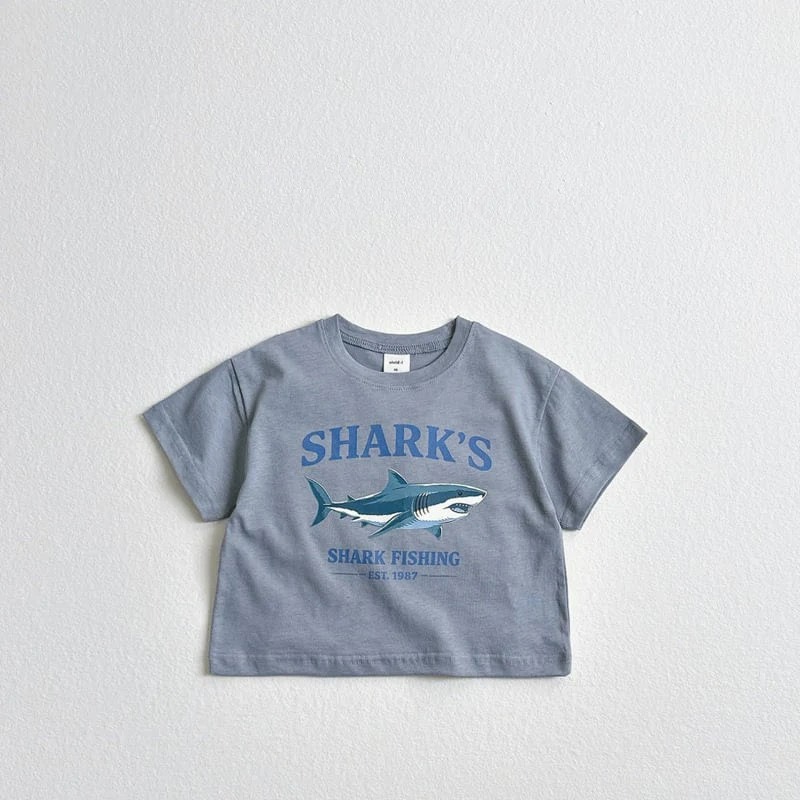 男童夏季Sharks休閒短袖上衣-細節圖8