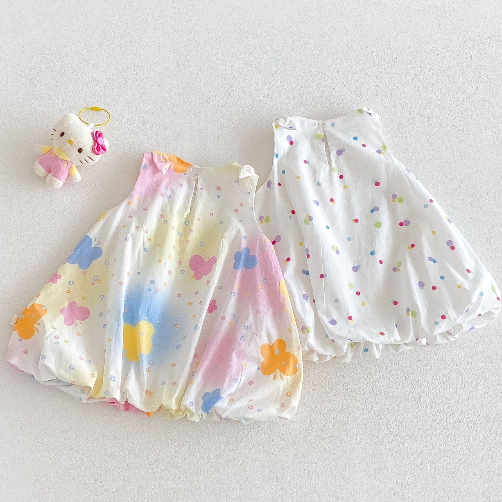 女寶夏季波點蝴蝶結甜心背心裙-細節圖3