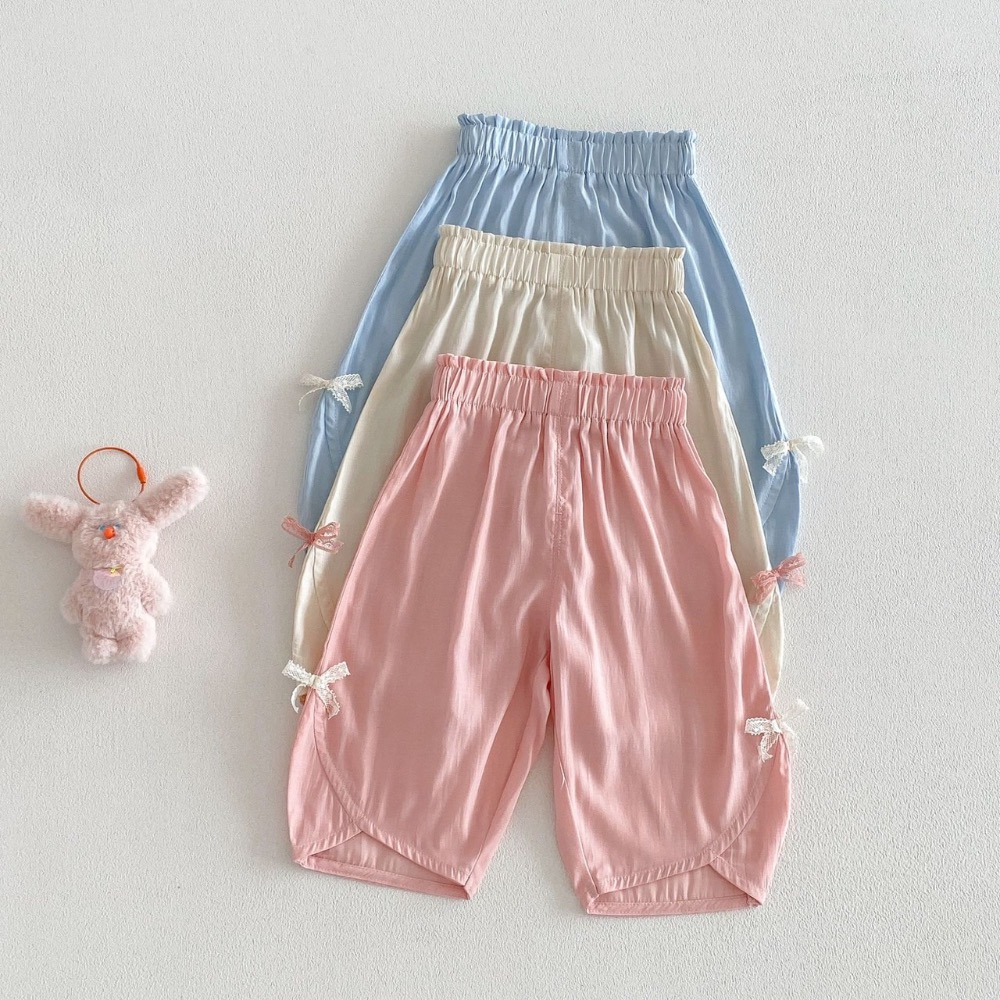女寶夏季蝴蝶結冰絲防蚊褲-細節圖2