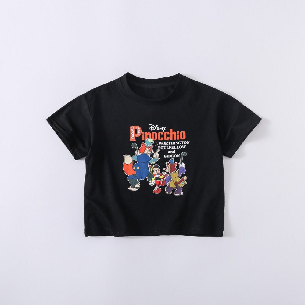 夏季兒童經典皮諾丘/貓兒歷險記復古棉 T-規格圖10