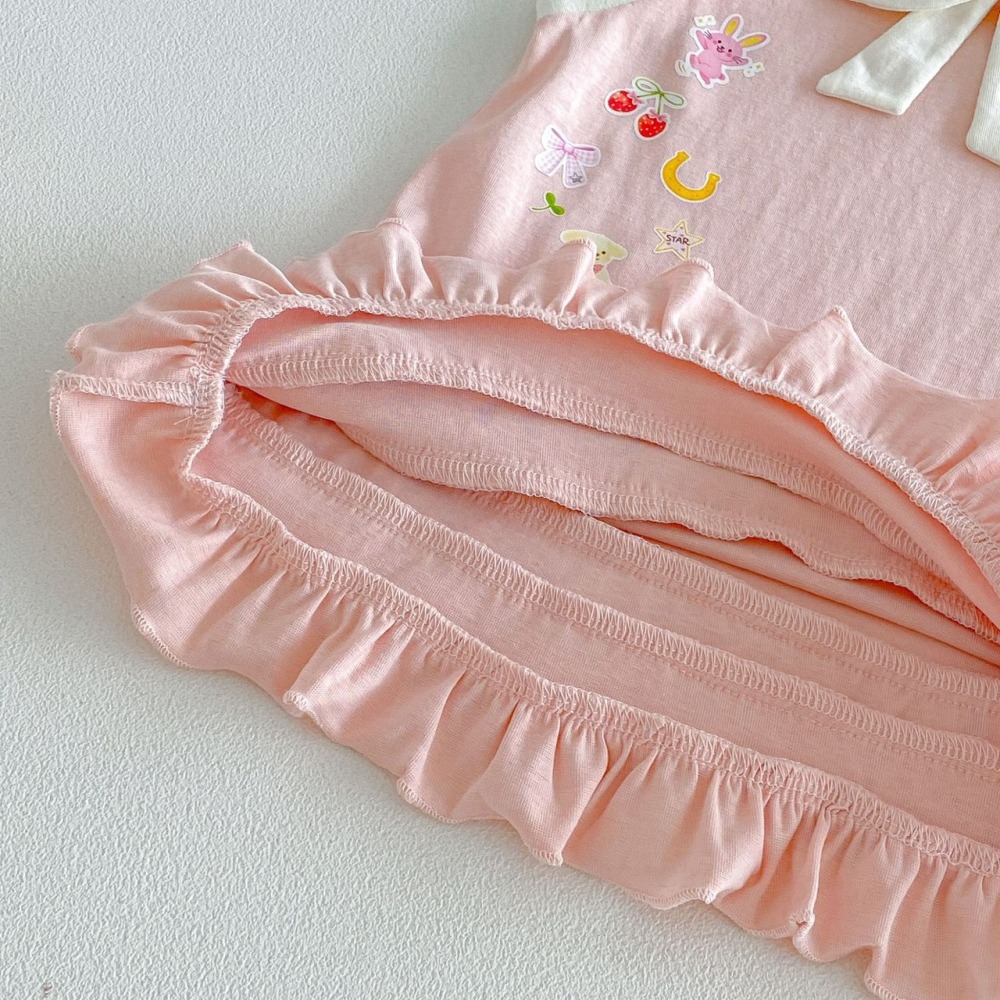 (出清) 芽芽家 - 女寶夏季娃娃領卡通背心裙-細節圖7