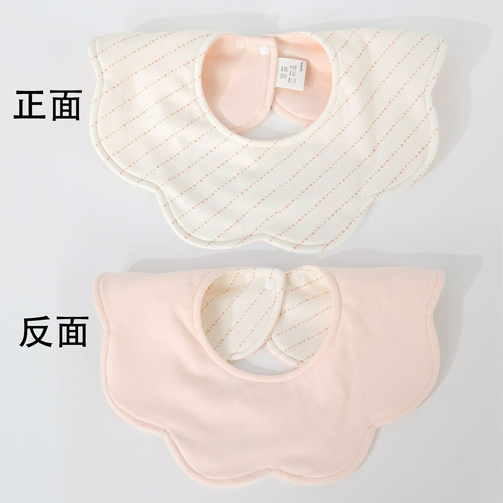 嬰兒花瓣雙面吸水口水圍兜-防水款-規格圖1