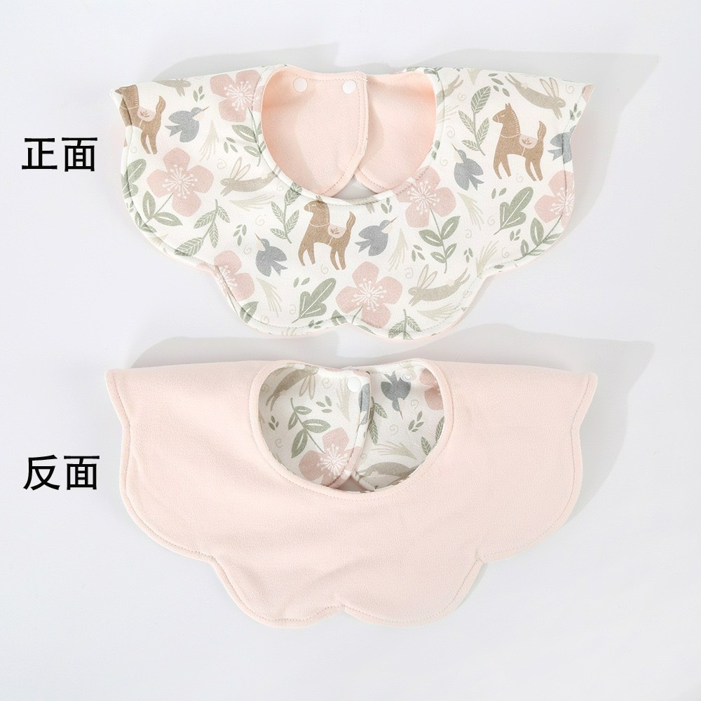 嬰兒花瓣雙面吸水口水圍兜-防水款-規格圖1