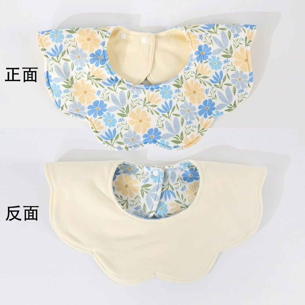 嬰兒花瓣雙面吸水口水圍兜-防水款-規格圖1