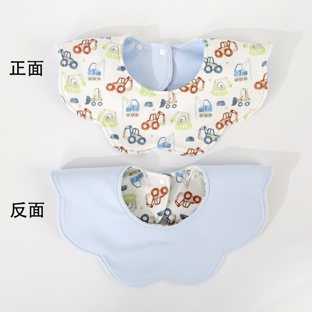 嬰兒花瓣雙面吸水口水圍兜-防水款-規格圖1